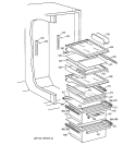 FRESH FOOD SECTION Diagram and Parts List for TFX26CRDABB  General Electric Refrigerator