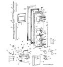 FREEZER DOOR Diagram and Parts List for TFX26PPDACC  General Electric Refrigerator