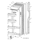 FRESH FOOD DOOR Diagram and Parts List for TPX21PRDABB  General Electric Refrigerator