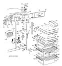 FRESH FOOD SECTION Diagram and Parts List for TFG22JRDAWH  General Electric Refrigerator