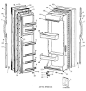 DOORS Diagram and Parts List for MSK25GADAAA  General Electric Refrigerator