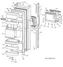 FRESH FOOD DOOR Diagram and Parts List for TPG24PFDAWW  General Electric Refrigerator