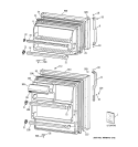 DOORS Diagram and Parts List for TBX18HACGRAA  General Electric Refrigerator