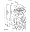 FRESH FOOD SHELVES Diagram and Parts List for TFJ22PRDAAA  General Electric Refrigerator