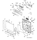 ESCUTCHEON & DOOR ASSEMBLY Diagram and Parts List for GSD4132Z07WW  General Electric Dishwasher