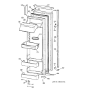 FRESH FOOD DOOR Diagram and Parts List for TPJ24BIDAWW  General Electric Refrigerator
