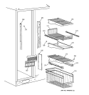 FREEZER SHELVES Diagram and Parts List for TPJ24BIDAWW  General Electric Refrigerator