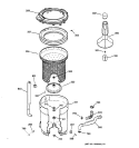 TUB, BASKET & AGITATOR Diagram and Parts List for VBXR1070W1AA  Hotpoint Washer