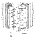 DOORS Diagram and Parts List for TFT20JABKWW  General Electric Refrigerator