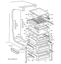 FRESH FOOD SHELVES Diagram and Parts List for TFG25PADAWW  General Electric Refrigerator