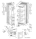 DOORS Diagram and Parts List for MRSC20KWBGAD  General Electric Refrigerator