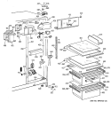 FRESH FOOD SECTION Diagram and Parts List for MSG22GABGWW  General Electric Refrigerator