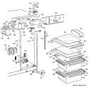 FRESH FOOD SECTION Diagram and Parts List for MSZ20GWCGWW  General Electric Refrigerator