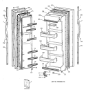 DOORS Diagram and Parts List for TFG20JABGWW  General Electric Refrigerator