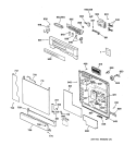 ESCUTCHEON & DOOR ASSEMBLY Diagram and Parts List for GSD5130D01WW  General Electric Dishwasher