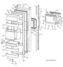 FRESH FOOD DOOR Diagram and Parts List for MSK28DHBGAA  General Electric Refrigerator