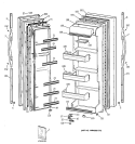 DOORS Diagram and Parts List for TFT20JABGAA  General Electric Refrigerator