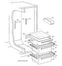 FRESH FOOD SECTION Diagram and Parts List for TFT20JRBGAA  General Electric Refrigerator