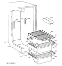 FRESH FOOD SECTION Diagram and Parts List for TFT20SABGAA  General Electric Refrigerator
