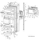 FRESH FOOD DOOR Diagram and Parts List for TFK28ZFBGAA  General Electric Refrigerator