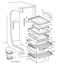 FRESH FOOD SHELVES Diagram and Parts List for TFK28ZFBGAA  General Electric Refrigerator