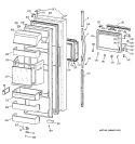 FRESH FOOD DOOR Diagram and Parts List for MSG28DHCGWW  General Electric Refrigerator