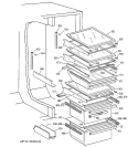 FRESH FOOD SECTION Diagram and Parts List for MSK30DHBGAA  General Electric Refrigerator