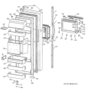 FRESH FOOD DOOR Diagram and Parts List for TFG28ZFCGWH  General Electric Refrigerator