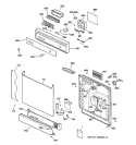 ESCUTCHEON & DOOR ASSEMBLY Diagram and Parts List for HDA3420Z07BB  Hotpoint Dishwasher