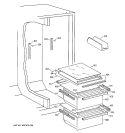 FRESH FOOD SECTION Diagram and Parts List for TFX20JABGAA  General Electric Refrigerator