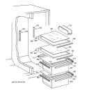 FRESH FOOD SHELVES Diagram and Parts List for CST20KABKAD  Hotpoint Refrigerator