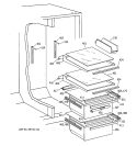 SHELVES Diagram and Parts List for CSX25GPCGWW  Hotpoint Refrigerator