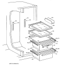 FRESH FOOD SHELVES Diagram and Parts List for CSX25MRCGWW  Hotpoint Refrigerator