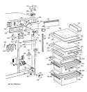 FRESH FOOD SECTION Diagram and Parts List for TFT22JWBGAA  General Electric Refrigerator