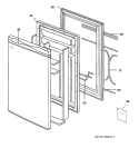 DOOR Diagram and Parts List for TAX4DNCABL  General Electric Refrigerator
