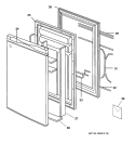 DOOR Diagram and Parts List for TAX4SNCWH  General Electric Refrigerator