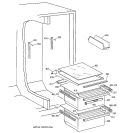 FRESH FOOD SECTION Diagram and Parts List for TFX22JABGAA  General Electric Refrigerator