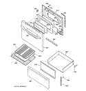 DOOR & DRAWER PARTS Diagram and Parts List for RB526C1WW  Hotpoint Range