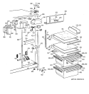 FRESH FOOD SECTION Diagram and Parts List for MSK25GACGAA  General Electric Refrigerator