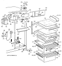 FRESH FOOD SECTION Diagram and Parts List for TFJ22JABGAA  General Electric Refrigerator
