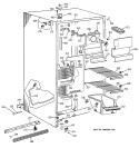 FREEZER SECTION Diagram and Parts List for TFJ20JABGAA  General Electric Refrigerator
