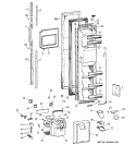 FREEZER DOOR Diagram and Parts List for TFJ22PRBGWW  General Electric Refrigerator