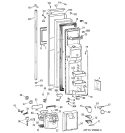 FREEZER DOOR Diagram and Parts List for TPS24BPDABS  General Electric Refrigerator