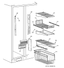 FREEZER SHELVES Diagram and Parts List for TFJ28PFBGWW  General Electric Refrigerator