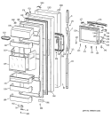 FRESH FOOD DOOR Diagram and Parts List for TPS24PBDABS  General Electric Refrigerator