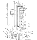 FREEZER DOOR Diagram and Parts List for TPS24PPDABS  General Electric Refrigerator