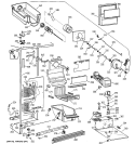 FREEZER SECTION Diagram and Parts List for TFK25PRBGAA  General Electric Refrigerator