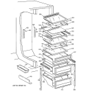 FRESH FOOD SHELVES Diagram and Parts List for TPX21BRBGWW  General Electric Refrigerator