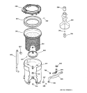 TUB, BASKET & AGITATOR Diagram and Parts List for EWA2000A0WW  General Electric Washer