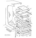 FRESH FOOD SHELVES Diagram and Parts List for TFG25PABGWW  General Electric Refrigerator